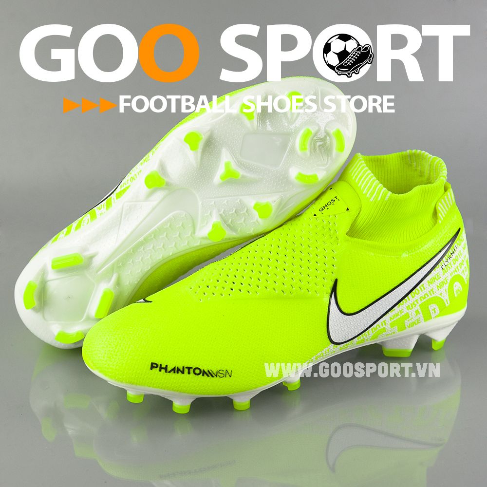 Nike Phantom Vision FG cổ cao dạ quang - Giày đá bóng sân cỏ tự nhiên
