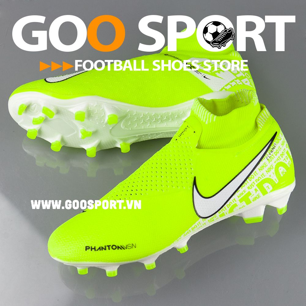  Nike Phantom Vision FG cổ cao dạ quang - Giày đá bóng sân cỏ tự nhiên 