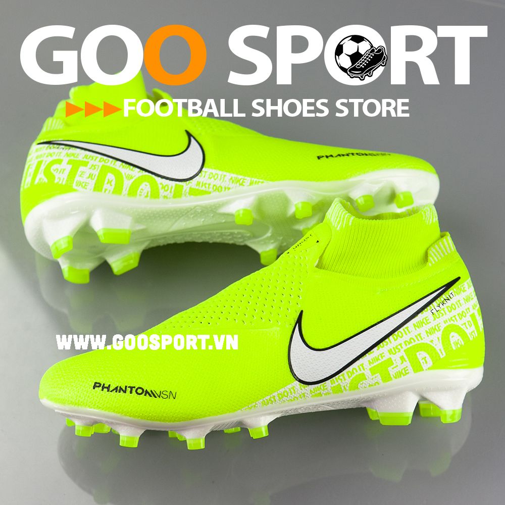 Nike Phantom Vision FG cổ cao dạ quang - Giày đá bóng sân cỏ tự nhiên