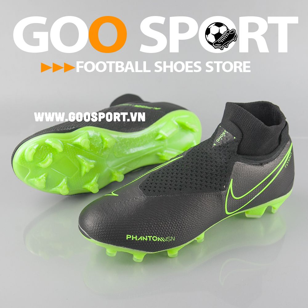  Nike Phantom Vision FG cổ cao Đen - Giày đá bóng sân cỏ tự nhiên 