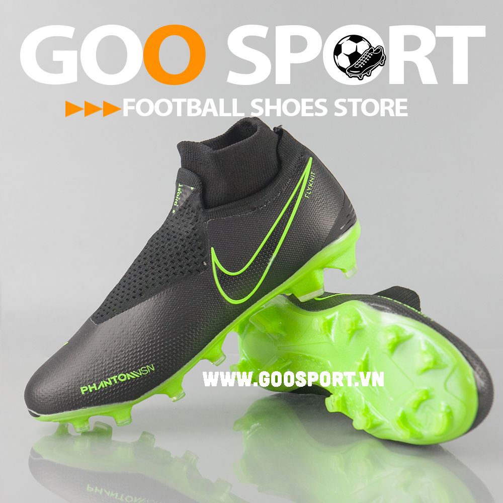 Nike Phantom Vision FG cổ cao Đen - Giày đá bóng sân cỏ tự nhiên