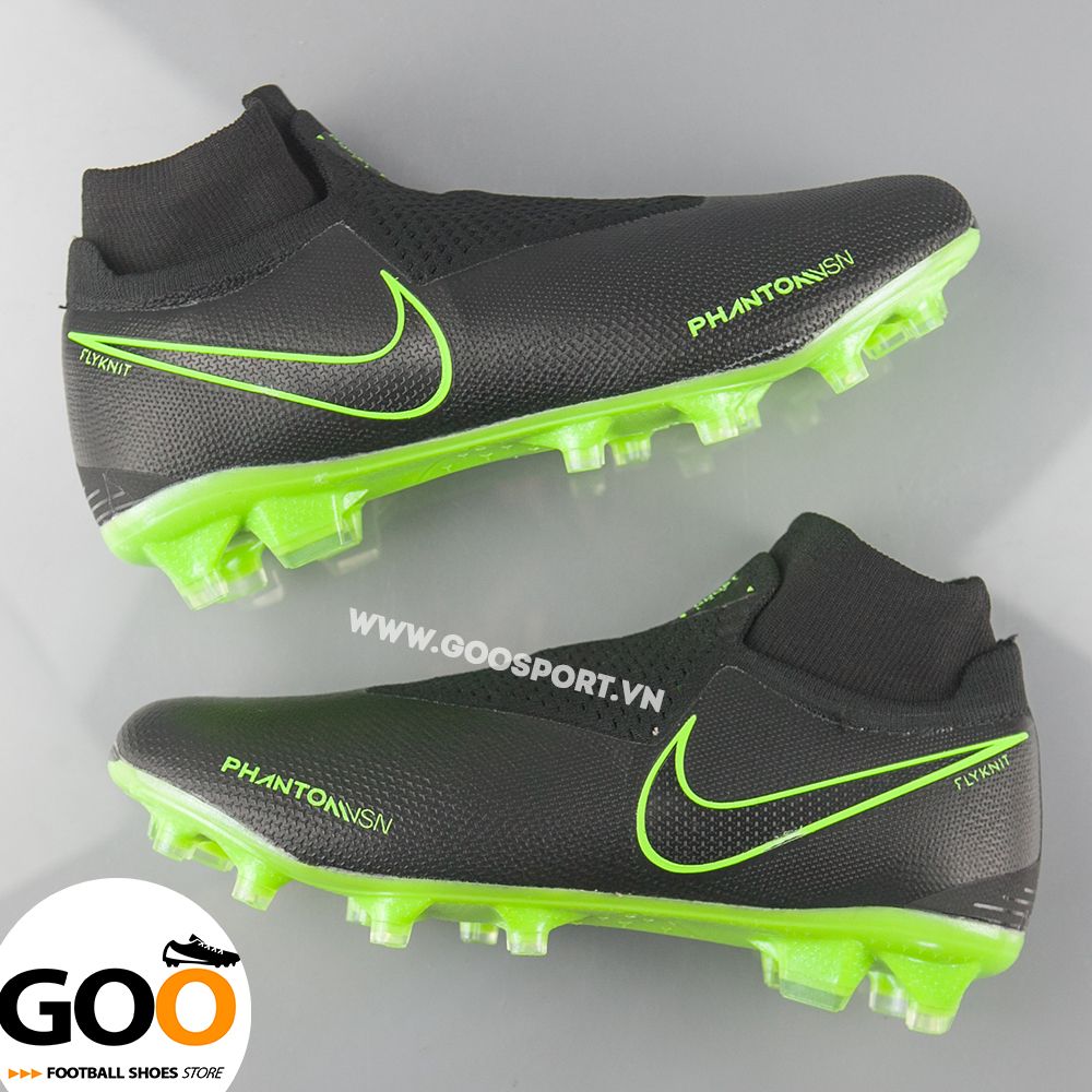  Nike Phantom Vision FG cổ cao Đen - Giày đá bóng sân cỏ tự nhiên 