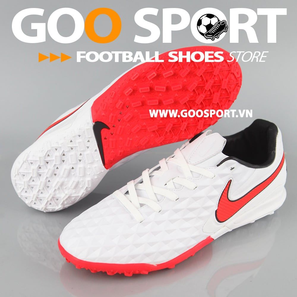 Nike Tiempo 8 TF trắng đỏ