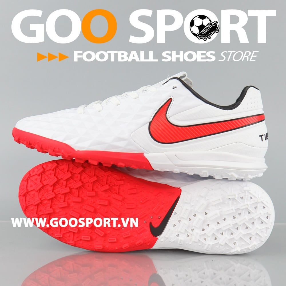 Nike Tiempo 8 TF trắng đỏ
