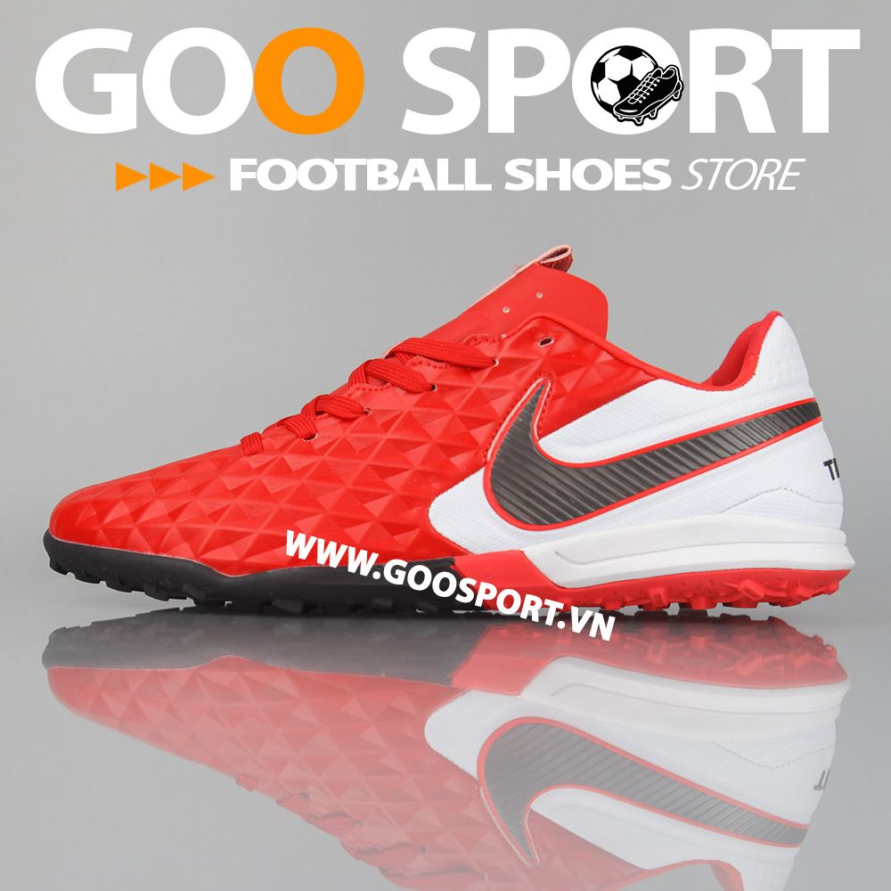 Nike Tiempo 8 TF đỏ gót trắng