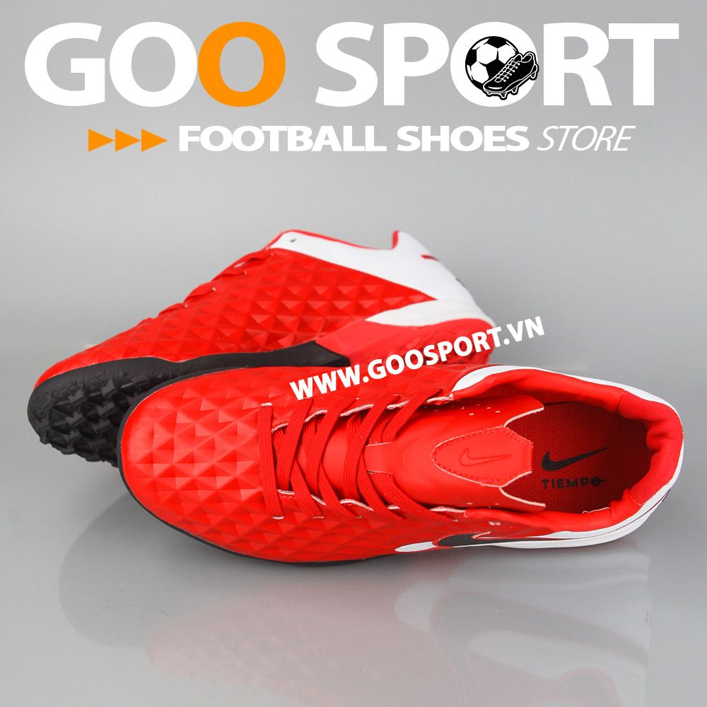 Nike Tiempo 8 TF đỏ gót trắng