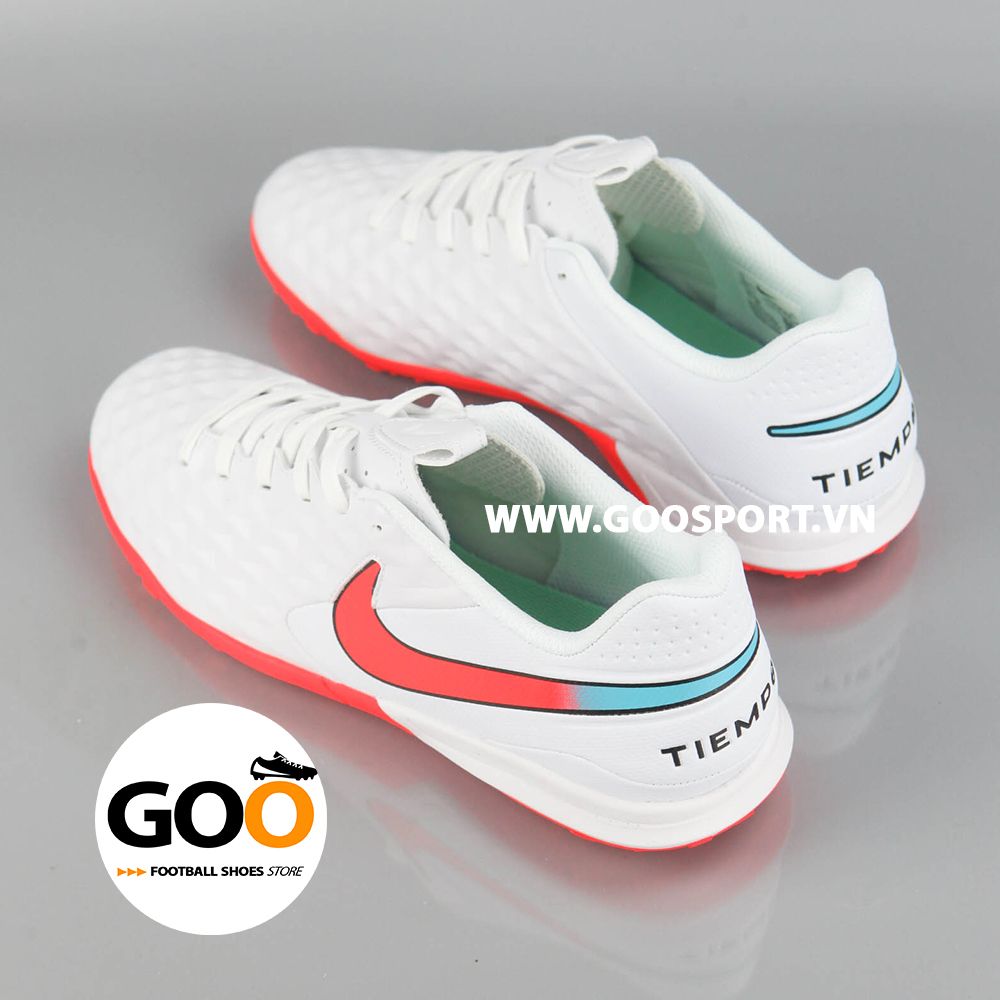 Nike Tiempo 8 TF trắng đỏ Replica