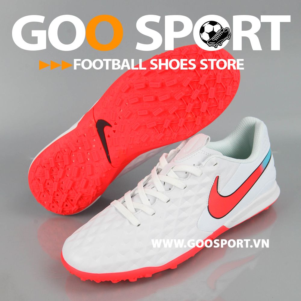 Nike Tiempo 8 TF trắng đỏ Replica