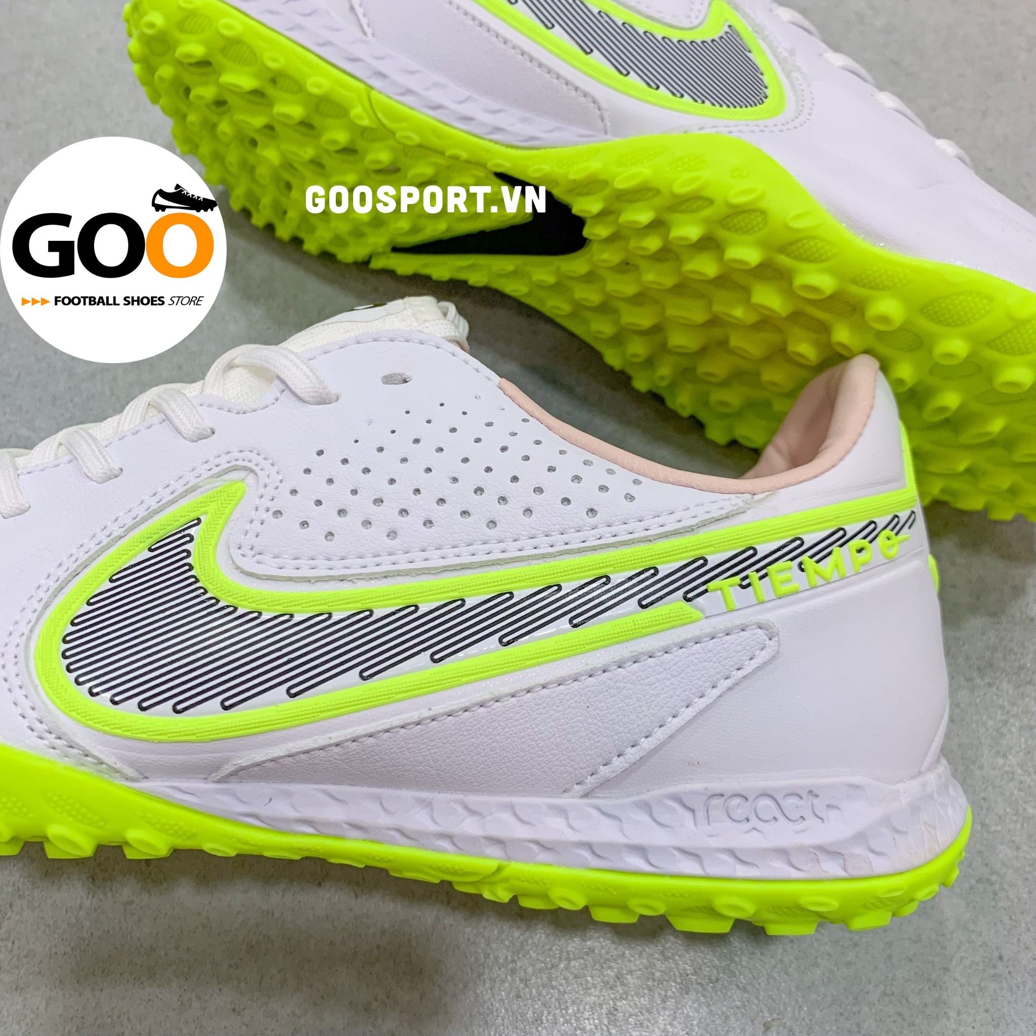  Nike Tiempo 9 TF trắng sọc đen 