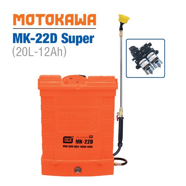 Bình xịt điện MOTOKAWA MK-22D Super (20L, 12AH, bơm đôi)