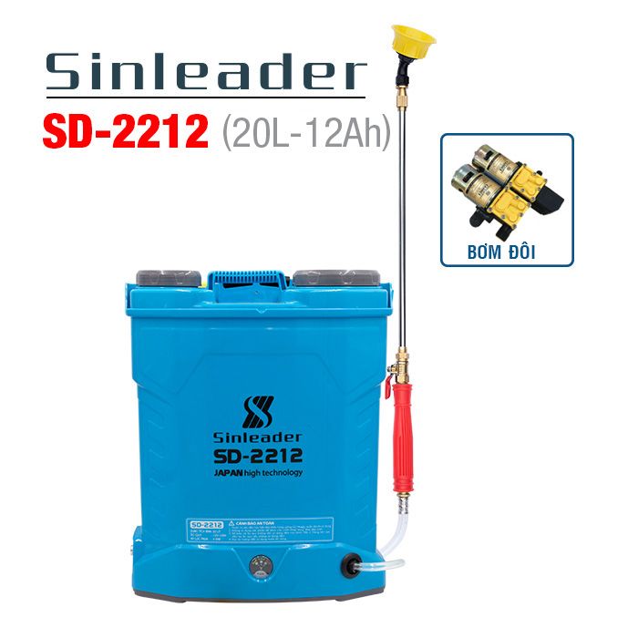 Bình xịt điện Sinleader SD-2212 (20L, 12AH, bơm đôi)