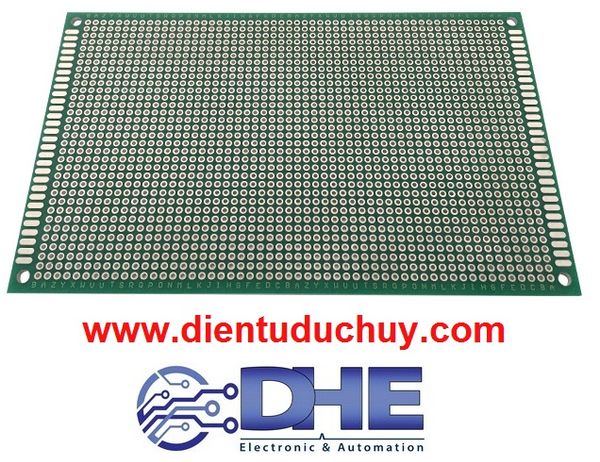 PCB lỗ 2 lớp phủ xanh lá  (2 mặt có tráng thiếc) -  9 * 15cm
