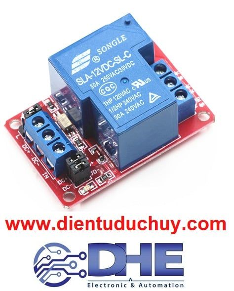 Module 1 relay 12V-30A có jumper kích High/Low trigger opto cách ly