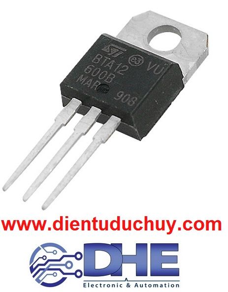 TRIAC BTA12 - 600B, ĐIỆN ÁP TỐI ĐA 600V, DÒNG TẢI TỐI ĐA 12A, KIỂU CHÂN TO-220