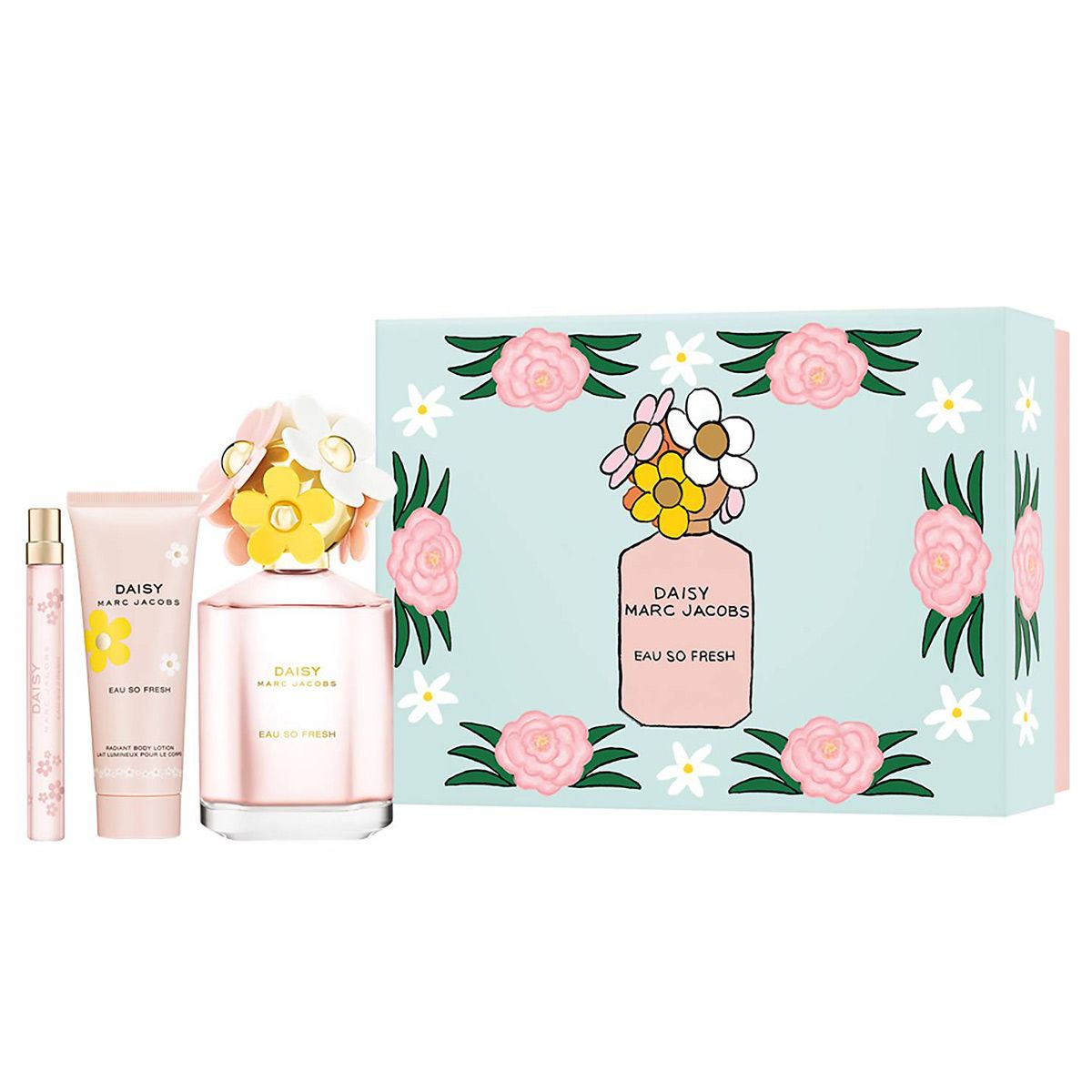  Gift Set Marc Jacobs Daisy Eau So Fresh 3pcs ( EDT 125ml & EDT 10ml & Body Lotion Dưỡng Da 75ml ) 