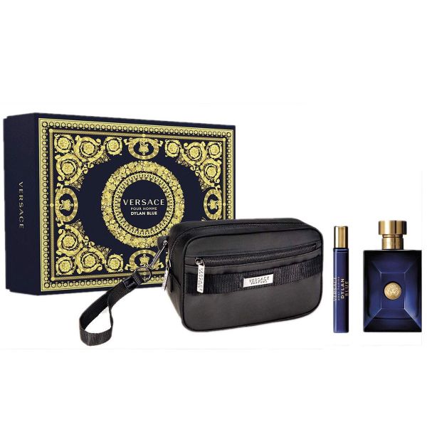  Giftset Versace Pour Homme Dylan Blue ( EDT 100ml & EDT 10ml & Travel Bag ) 