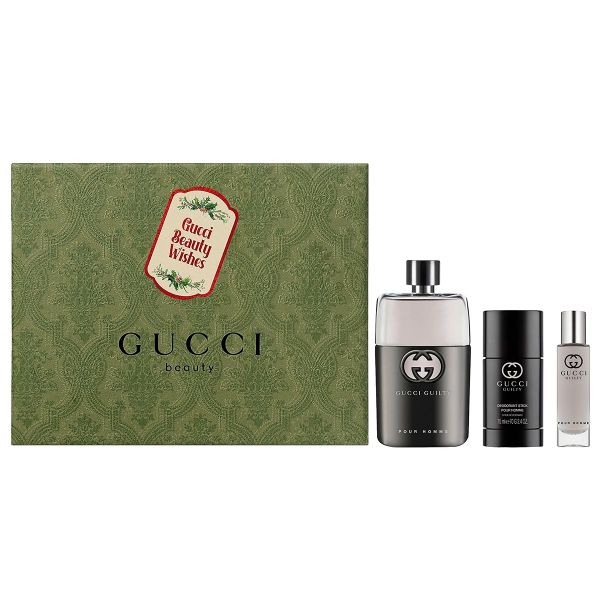 Gift Set Gucci Guilty Pour Homme 3pcs ( EDT 90ml & Lăn khử mùi 75ml & EDT 15ml )