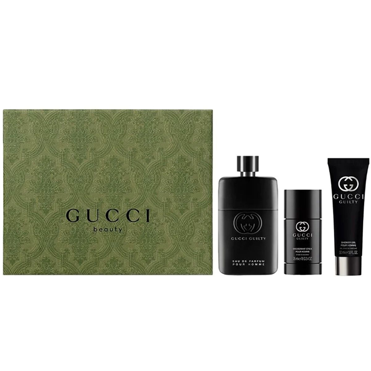  Gift Set Gucci Guilty Pour Homme Eau de Parfum 3pcs (EDP 90ml & Shower Gel 50ml & Deodorant Stick 75ml) 