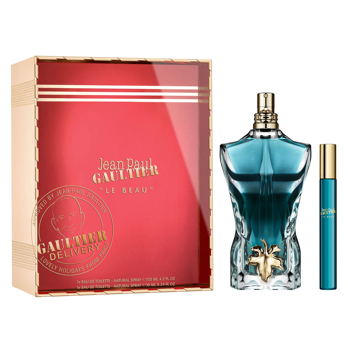  Gift Set Jean Paul Gaultier Le Beau For Men 2pcs ( EDT 125ml & EDT 10ml ) 