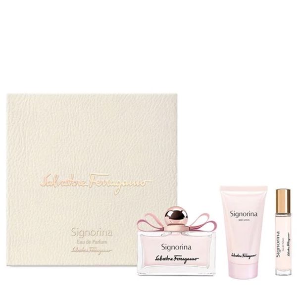  Gift set Salvatore Ferragamo Signorina EDP 3pcs ( EDP 100ml & EDP 10ml & Lotion Dưỡng Da 50 ml ) 