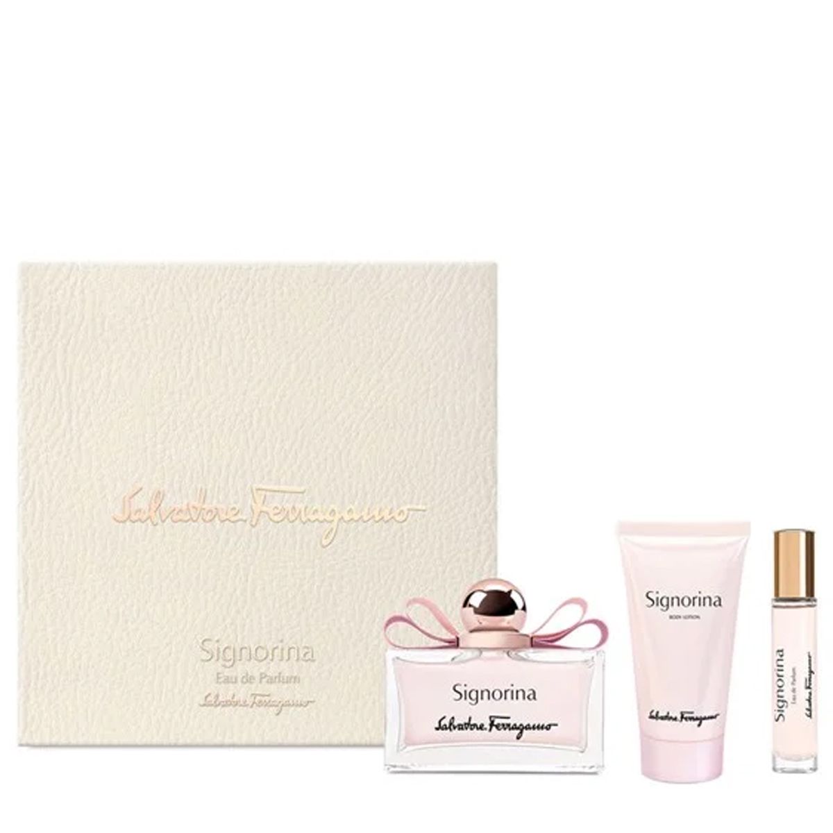  Gift set Salvatore Ferragamo Signorina EDP 3pcs ( EDP 100ml & EDP 10ml & Lotion Dưỡng Da 50 ml ) 