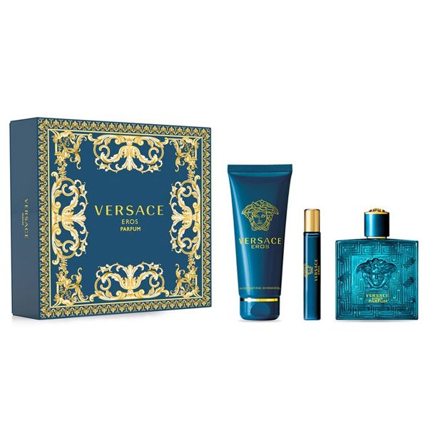 Gift Set Versace Eros Parfum 3pcs (Parfum 100ml & Parfum 10ml & Shower gel 150ml)