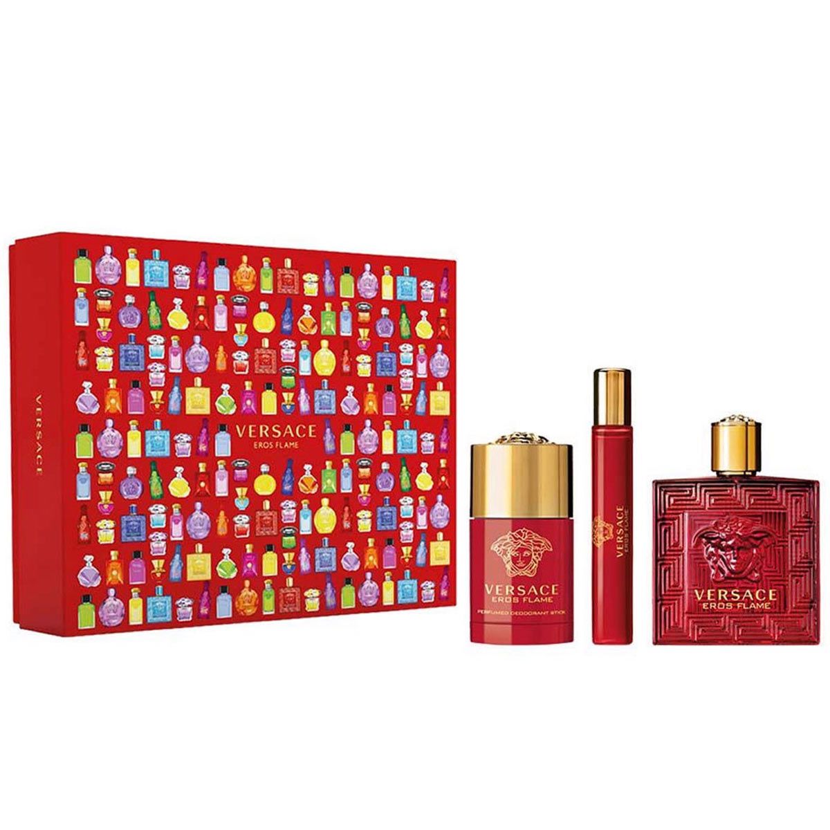  Versace Eros Flame 3pcs - Spring Set (EDP 100ml & EDP 10ml & Lăn khử mùi 75ml ) 