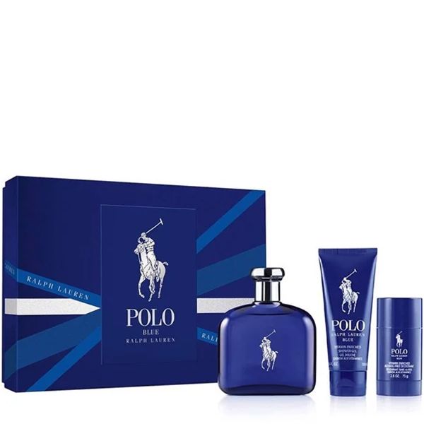  Gift Set Ralph Lauren Polo Blue 3pcs ( EDT 125ml & Shower Gel 100ml & Lăn khử mùi 75g ) 