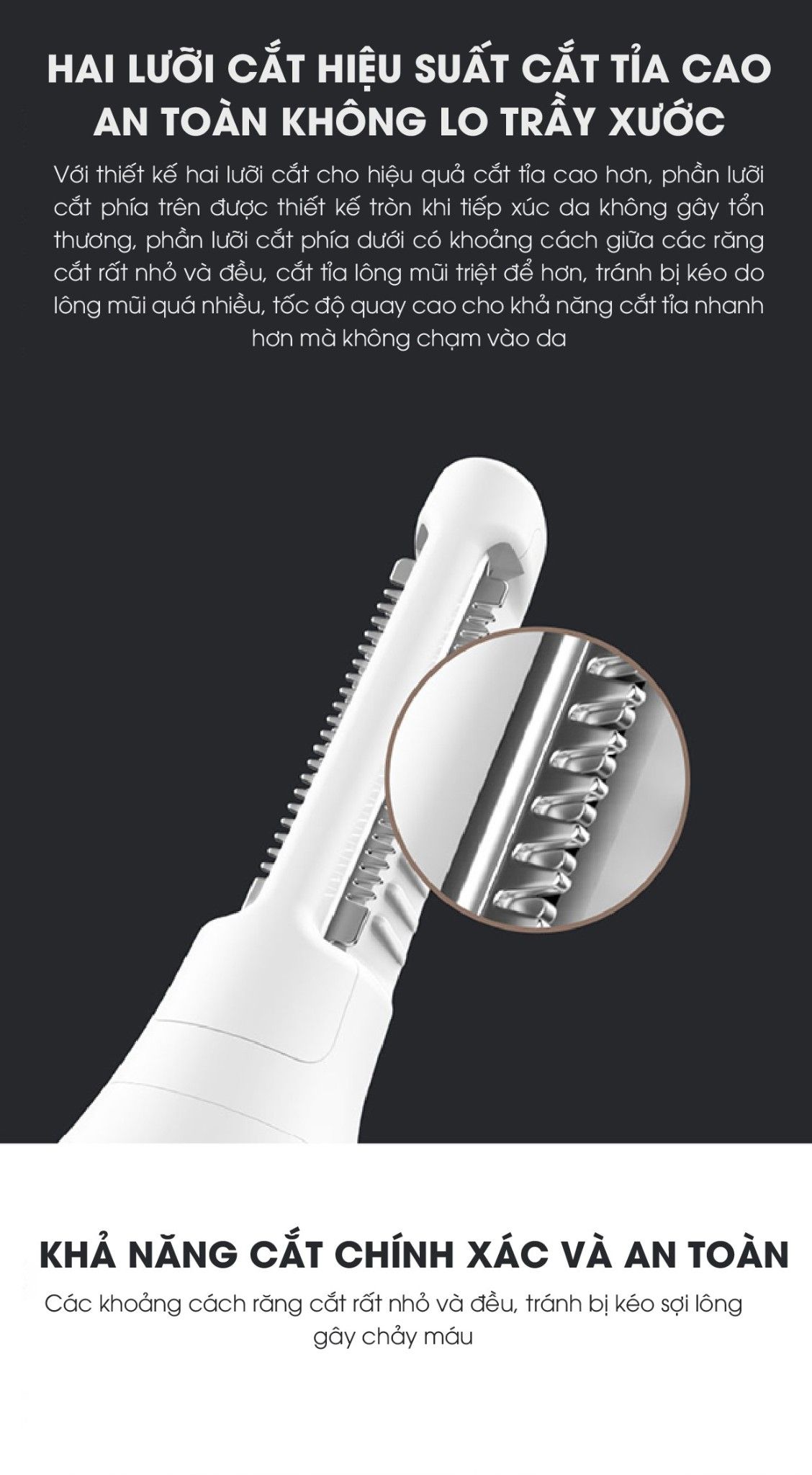 Máy Tỉa Lông Mũi SOOCΛS Nose Hair Trimmer