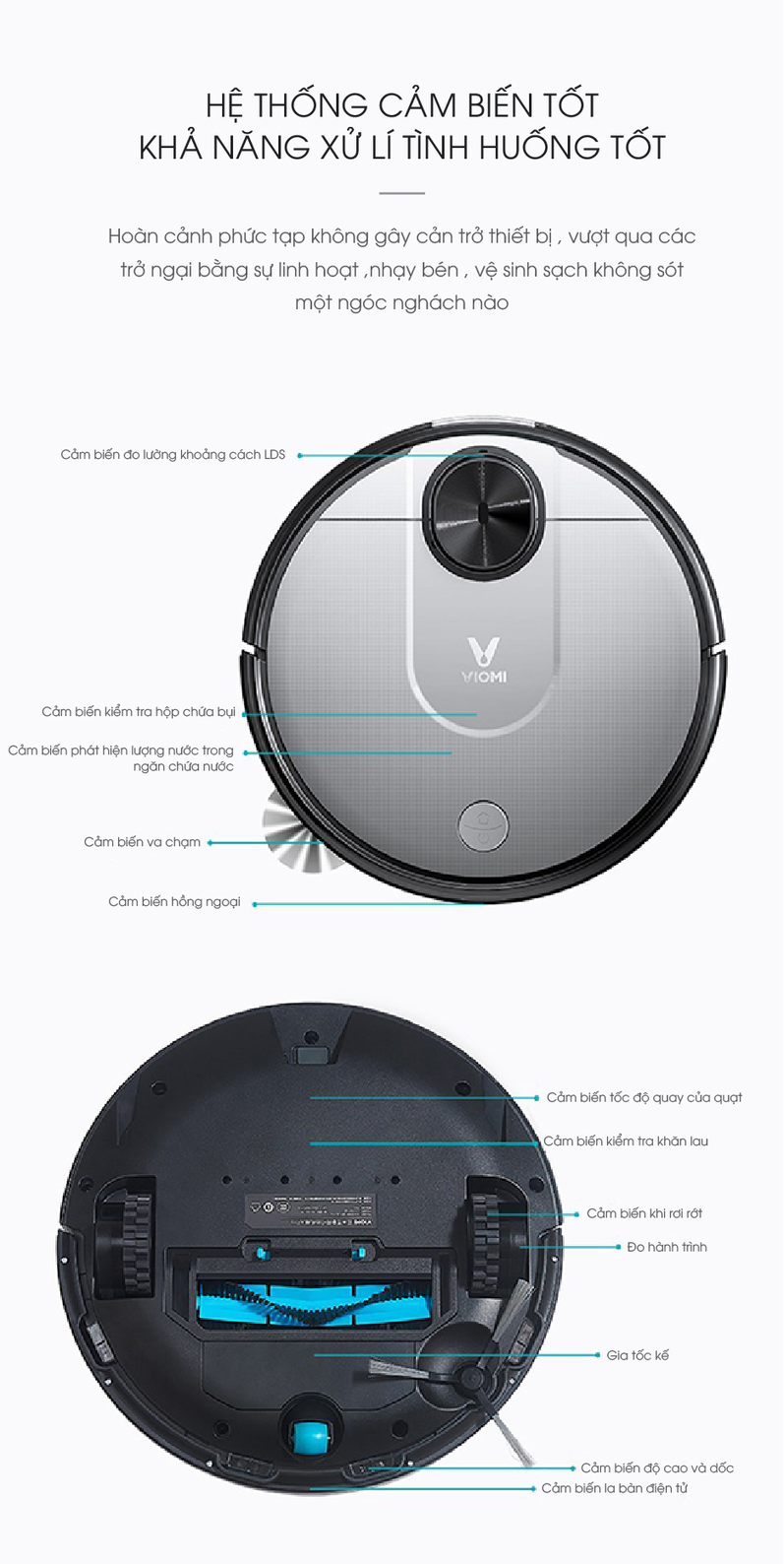 Robot hút bụi, lau nhà Xiaomi VIOMI V-RVCLM21