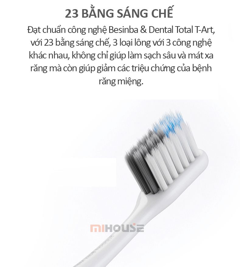 Bàn chải đánh răng Dr. Bei (Combo 4 cái, 4 màu/bộ) / Mi Doctor-B Toothbrush Green/Orange/Blue/Pink 4Pcs