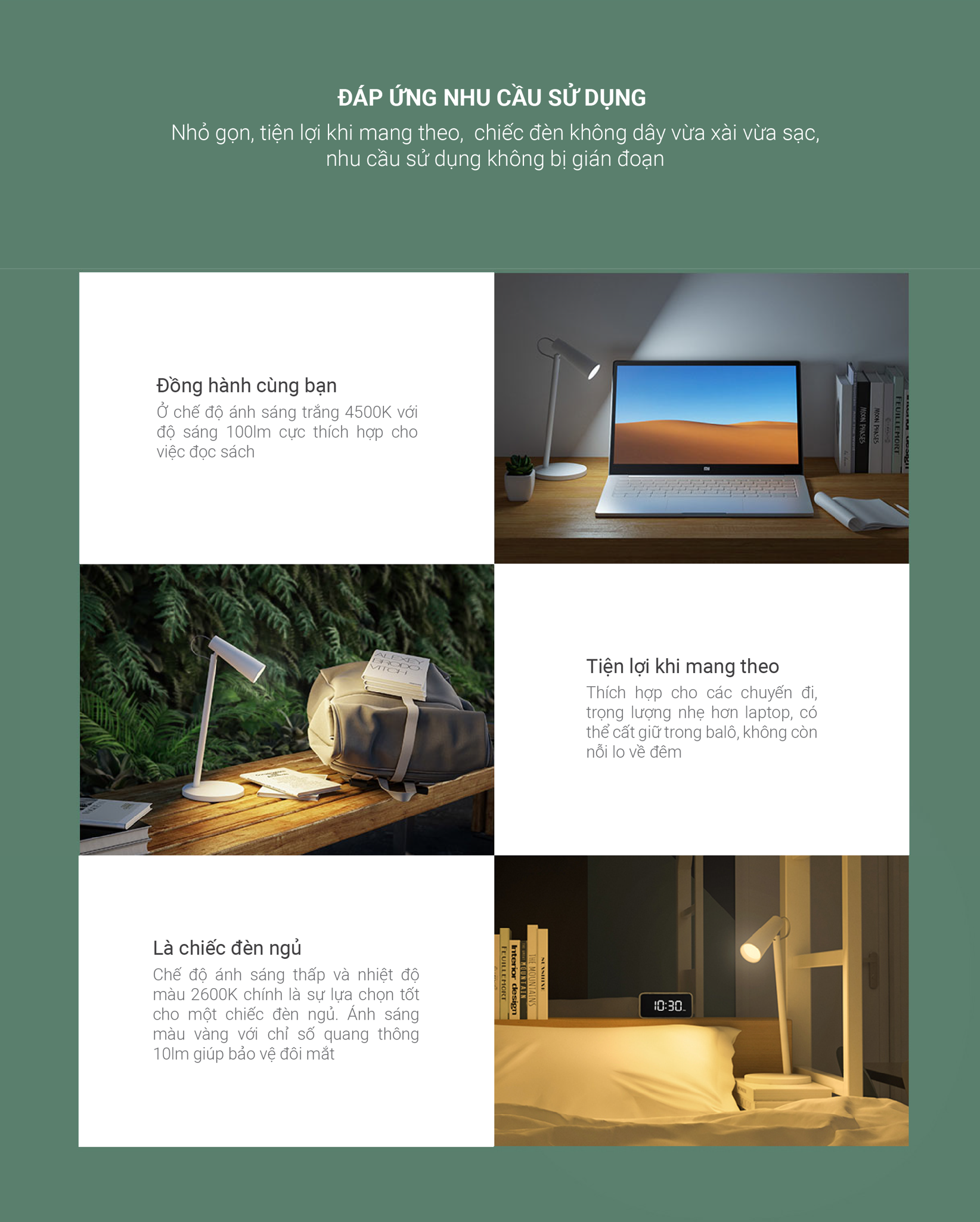 Đèn Bàn Mi Home Charging Desk Lamp 2000mAh 5W - Hàng Chính Hãng