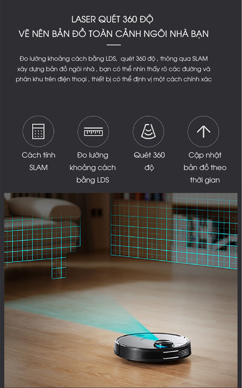Robot hút bụi, lau nhà Xiaomi VIOMI V-RVCLM21