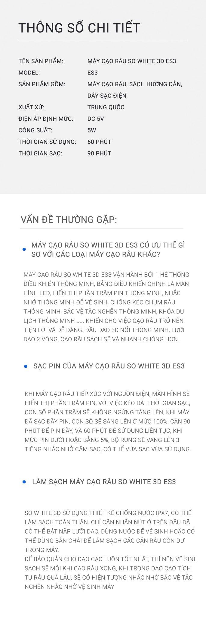 Máy Cạo Râu SOOCAS SO WHITE 3D Xiaomi / 3D Shaving Machine Men's Shavers