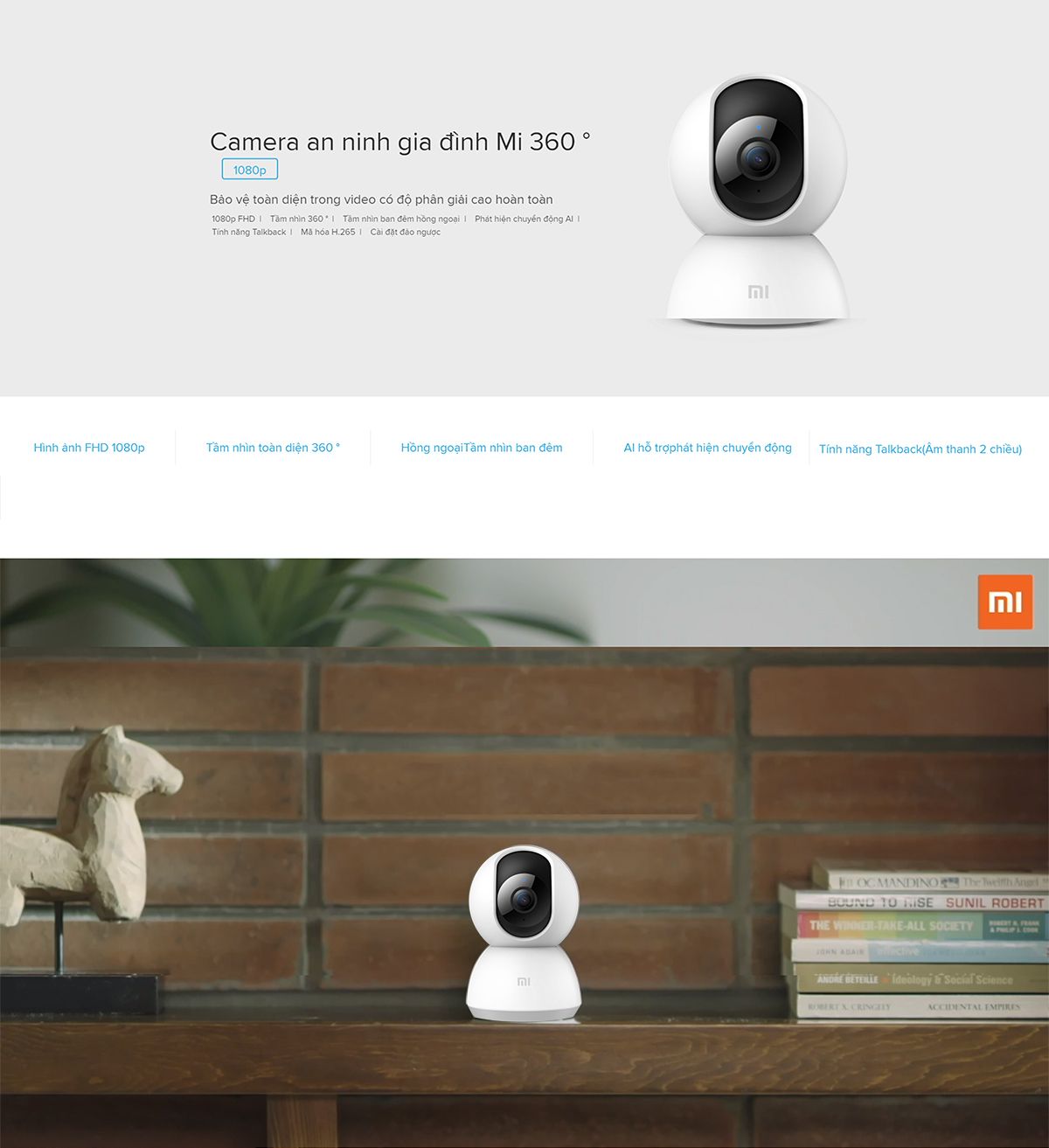 Camera chống trộm Xiaomi 360° 1080P / Mi Home Security Camera 360° 1080P