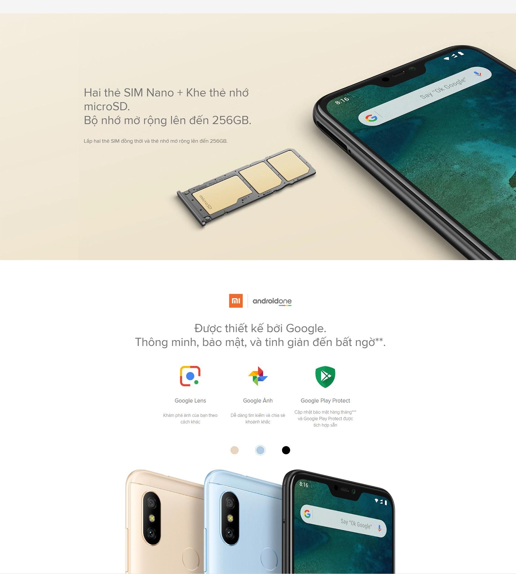 Điện thoại Xiaomi Mi A2 Lite