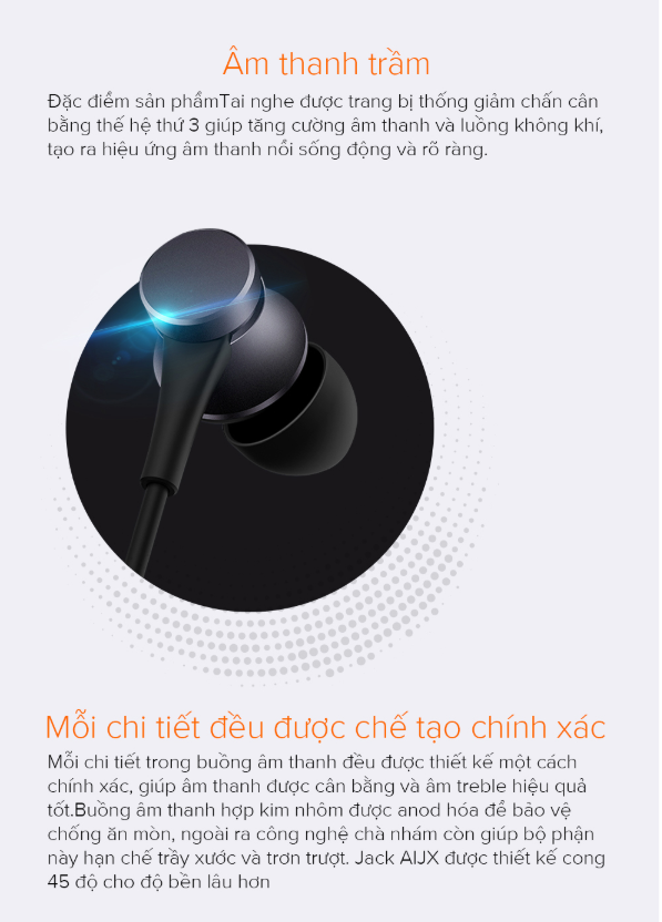 Tai nghe Xiaomi Mi Earphones Basic With In-built Mic / Mi Earphones Basic