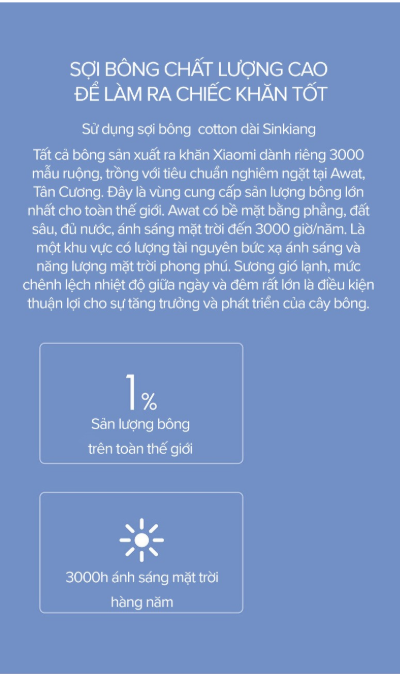 Khăn tay bông nguyên chất Xiaomi ZSH / ZSH Hand Towel