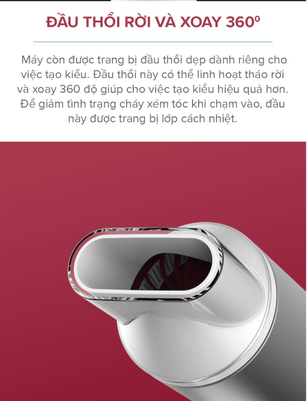 Máy sấy tóc Xiaomi Soocas H3 1800W / Soocas 1800W Double Negative Ions Hair Dryer