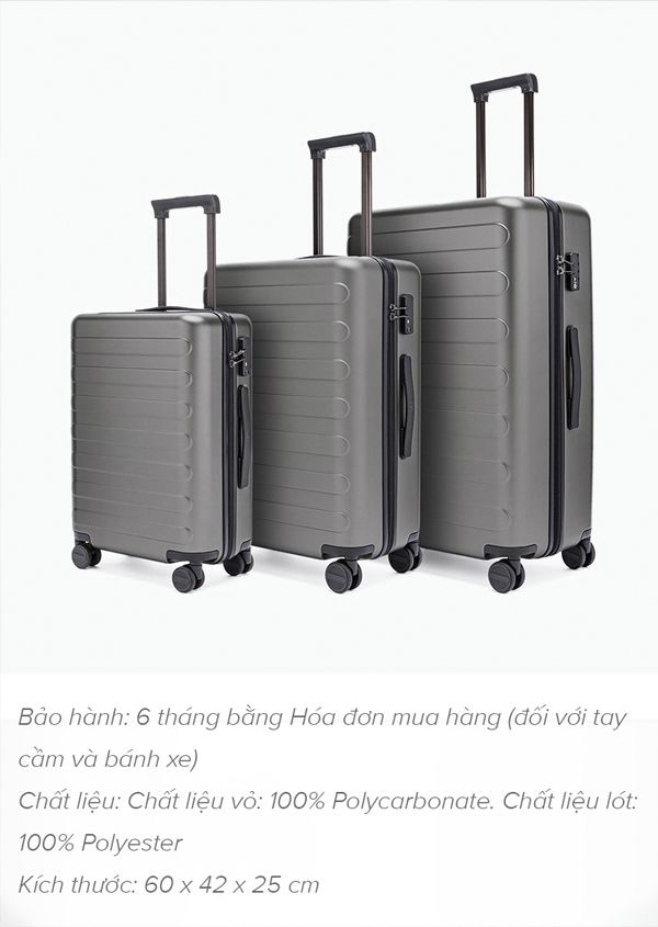 Vali du lịch Xiaomi 90 point 20 inch dual-use / Mi 90 point business travel dual-use suitcase 20