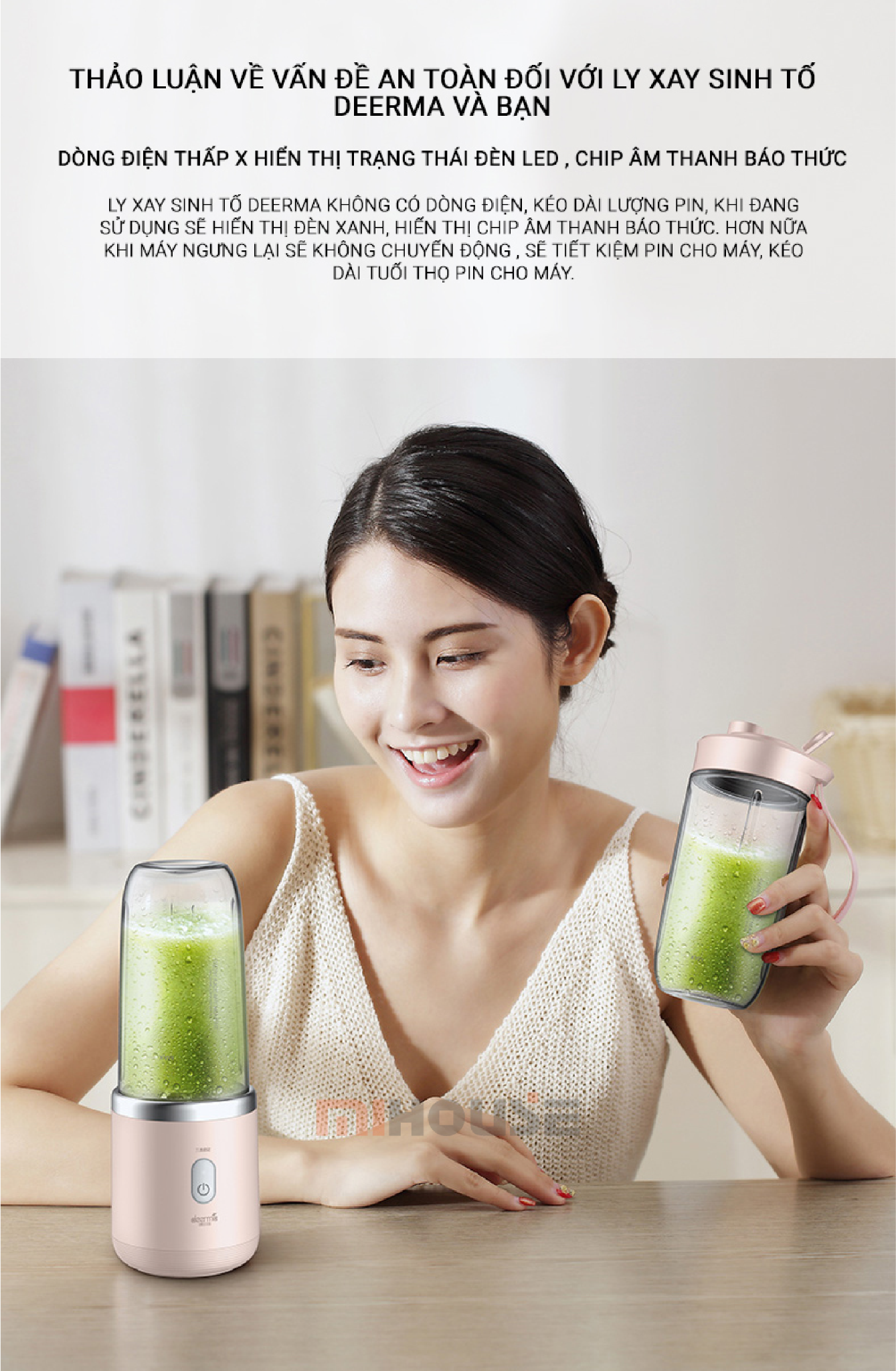Máy xay sinh tố Mini cầm tay thông minh Deerma / Deerma Mini Juice Blender