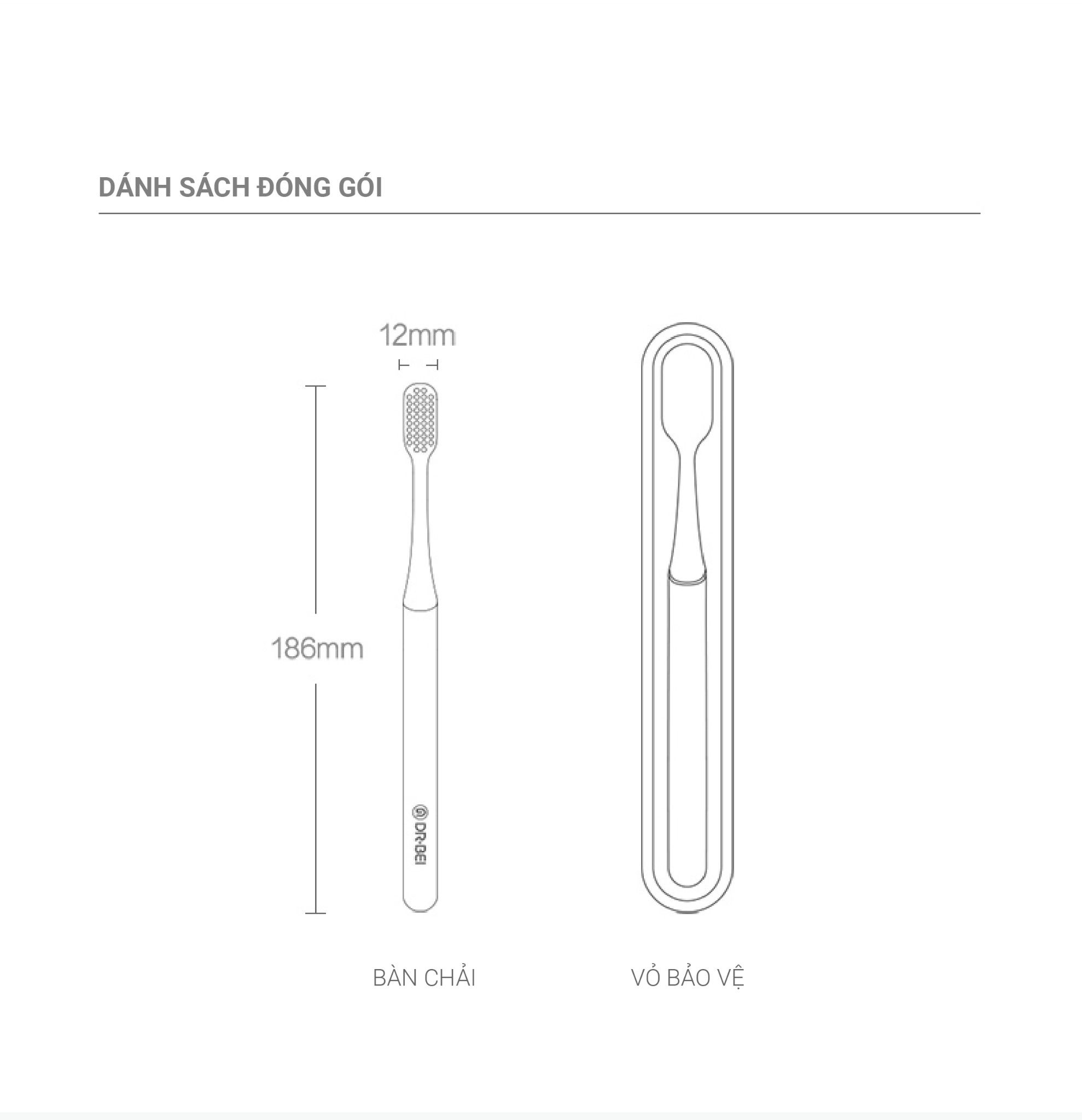 COMBO bộ 4 Bàn chải đánh răng Xiaomi - Dr Bei Toothbrush Youth Version (Màu Ngẫu nhiên)