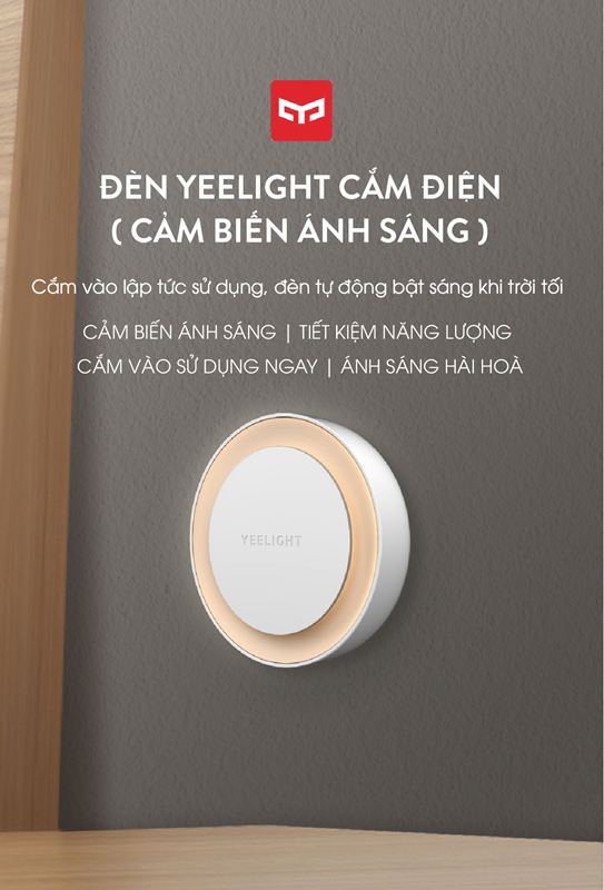 Đèn cảm biến ánh sáng Xiaomi Yeelight - Cắm Điện / Yeelight Rechargeable Night Light (International Edition)