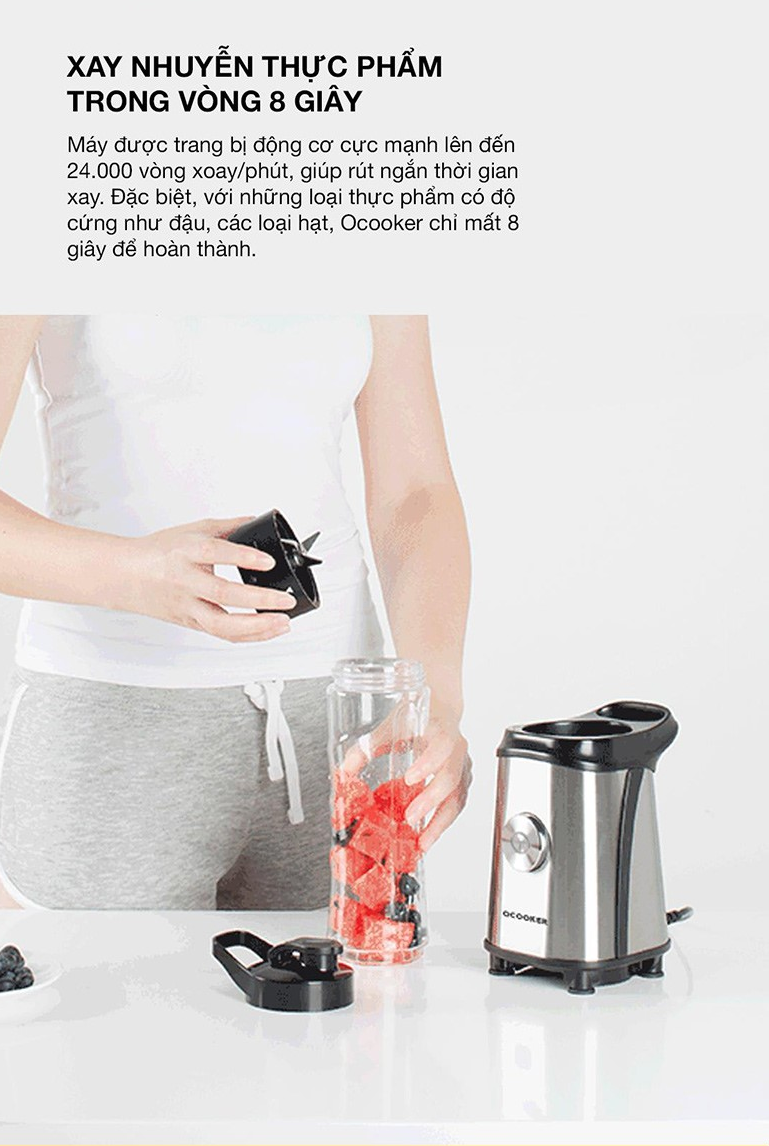 Máy xay sinh tố đa năng Shake n Take Xiaomi Ocooker 250W - Kèm 1 cối lớn, 1 cối nhỏ / Mi Ocooker Blender
