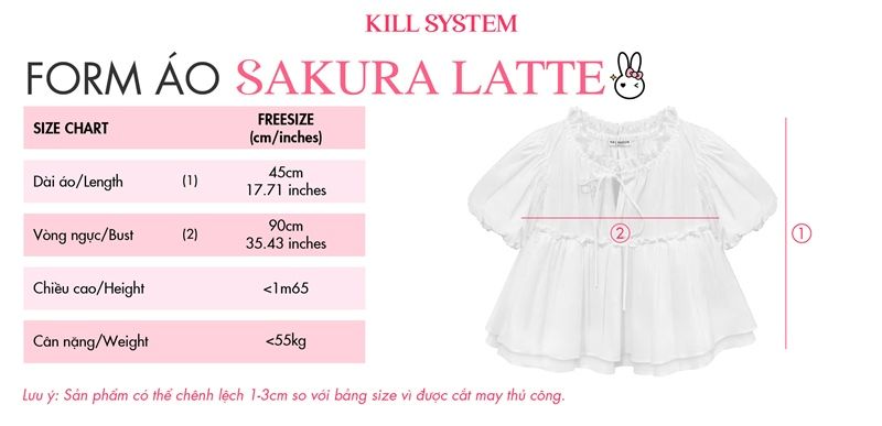 Áo baby doll tay phồng Sakura