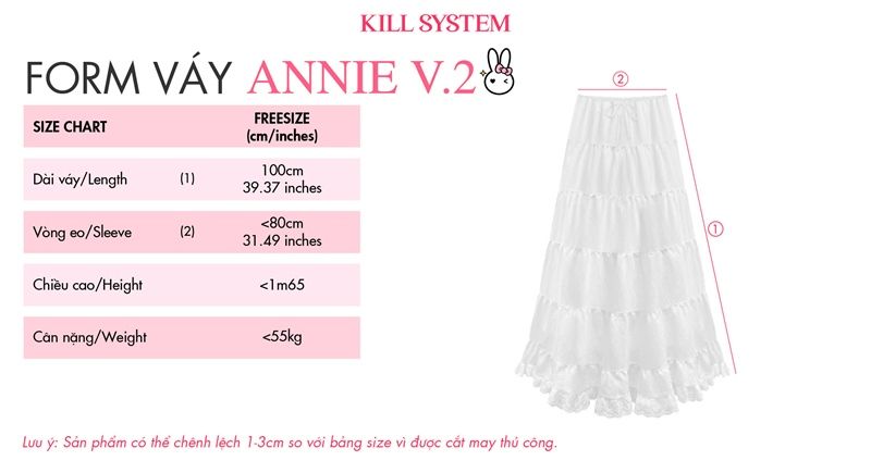 Chân váy dài hai lớp nhiều tầng ANNIE V2 phối ren