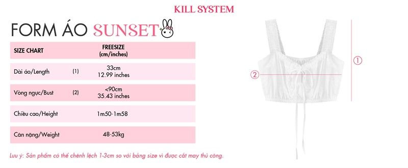 Áo croptop hai dây nữ mùa hè SUNSET