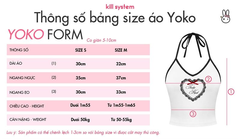 Áo yếm trái tim viền ren Yoko - Killsystem
