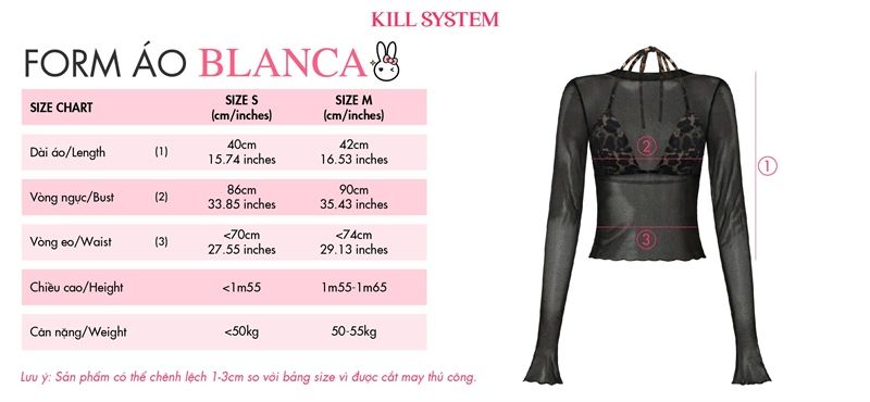 Áo tay dài xuyên thấu kèm bra da beo gợi cảm BLANCA - KILLSYSTEM