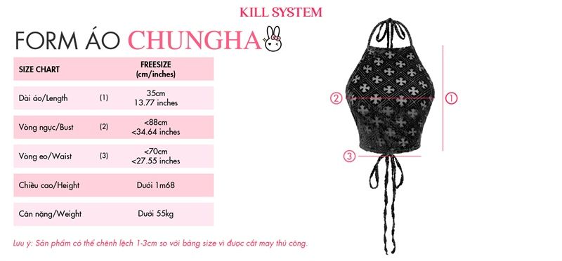 Áo yếm hở lưng CHUNGHA họa tiết xuyên thấu KILLSYSTEM